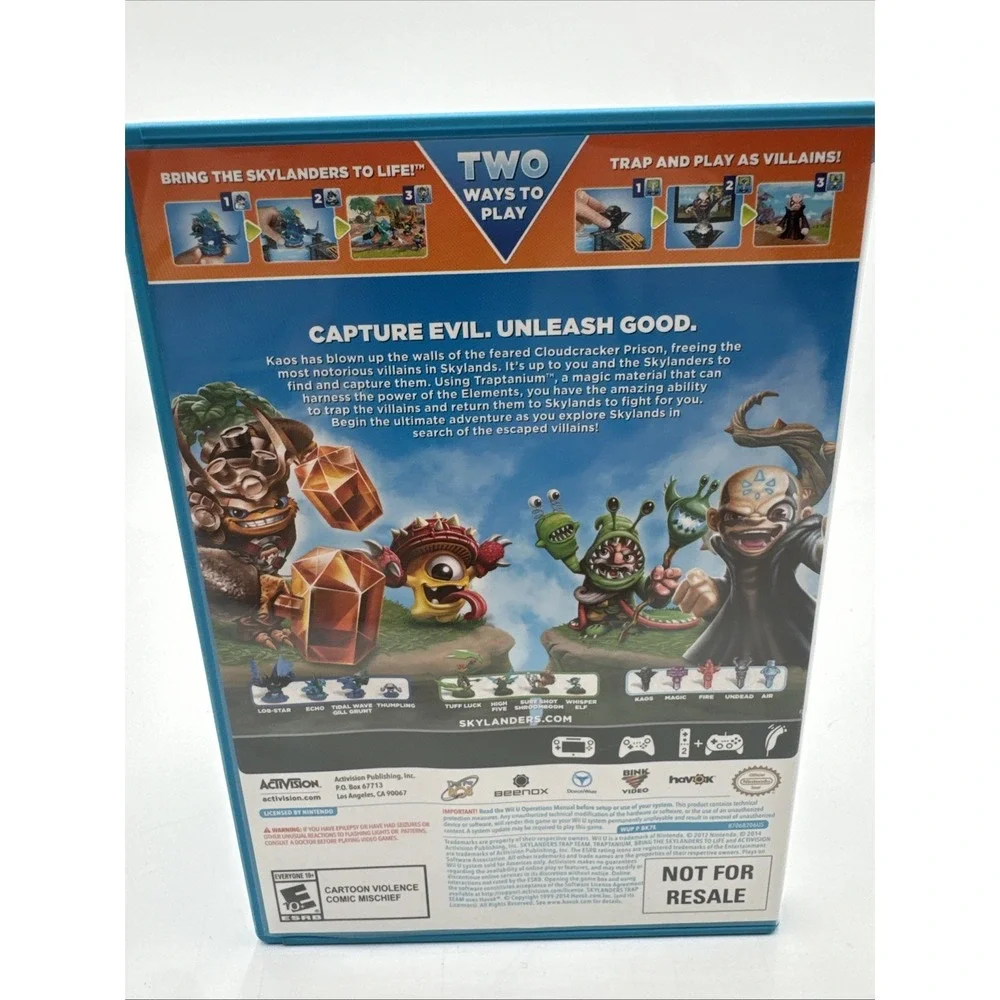 Nintendo Wii U Skylanders Trap Team Game by Activision Not For Resale No Manual